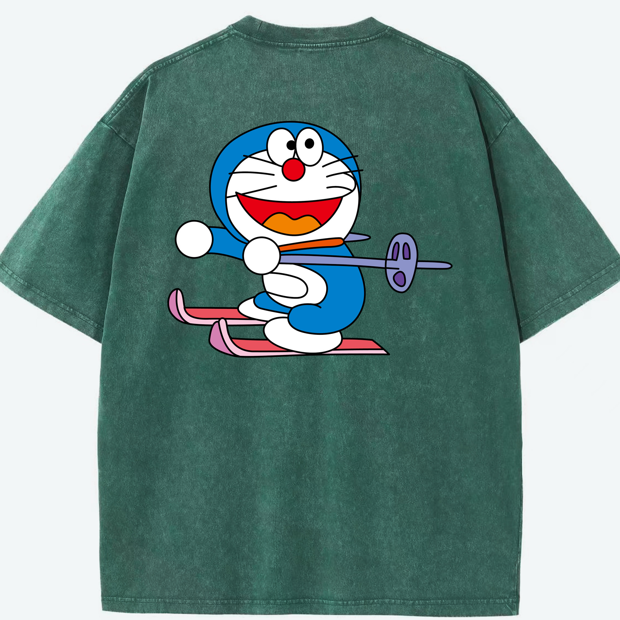 （画像用） ドラえもん Doraemon 綿100% ヴィンテージ風 半袖Tシャツ（背面プリント）